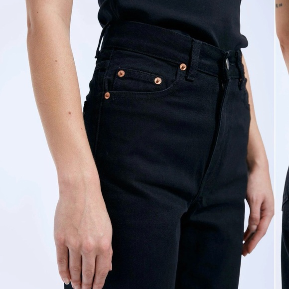 Dr. Denim Echo Black Wide Leg High Waisted Size 32/32 - Picture 8 of 14